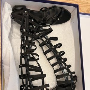 Stuart Weitzman black gladiator sandals